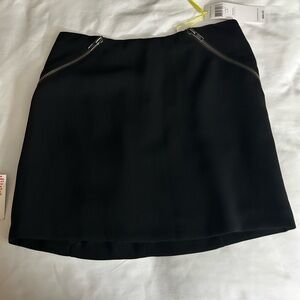 BCBGeneration Black Mini Skirt with Zipper Accents